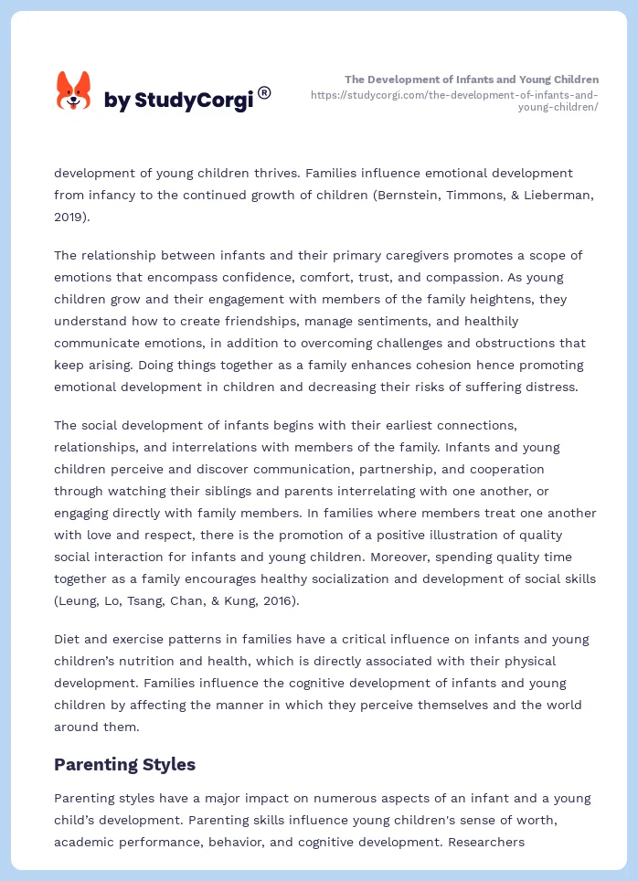 The Development of Infants and Young Children. Page 2