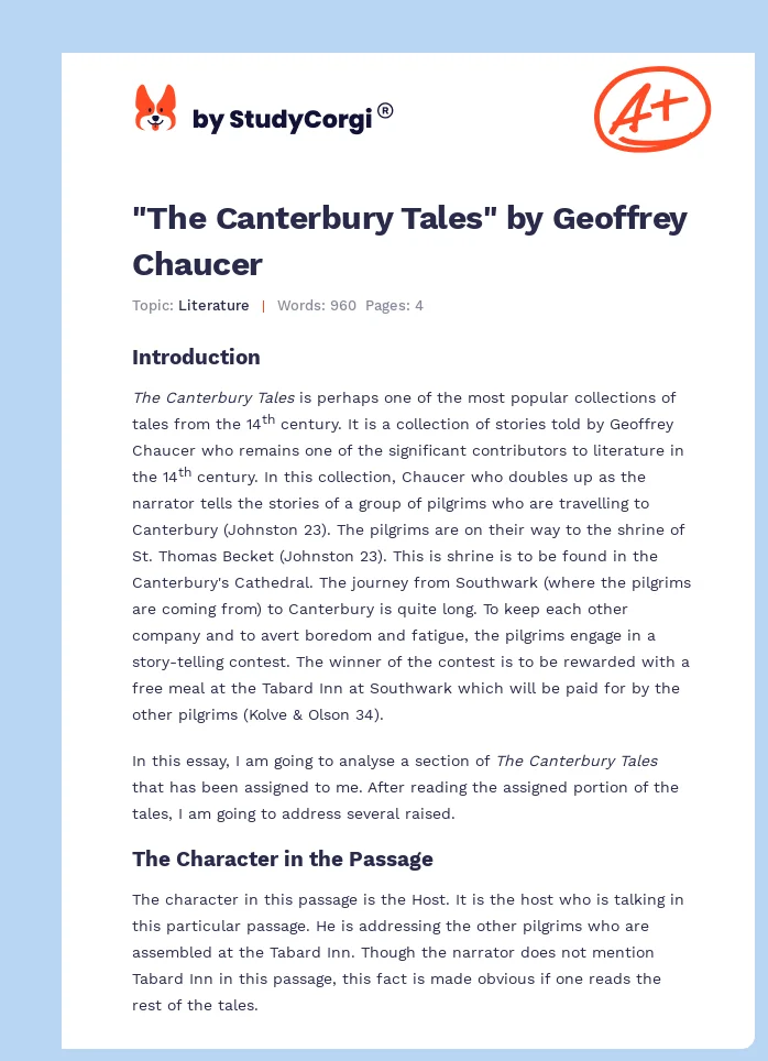 "The Canterbury Tales" by Geoffrey Chaucer. Page 1