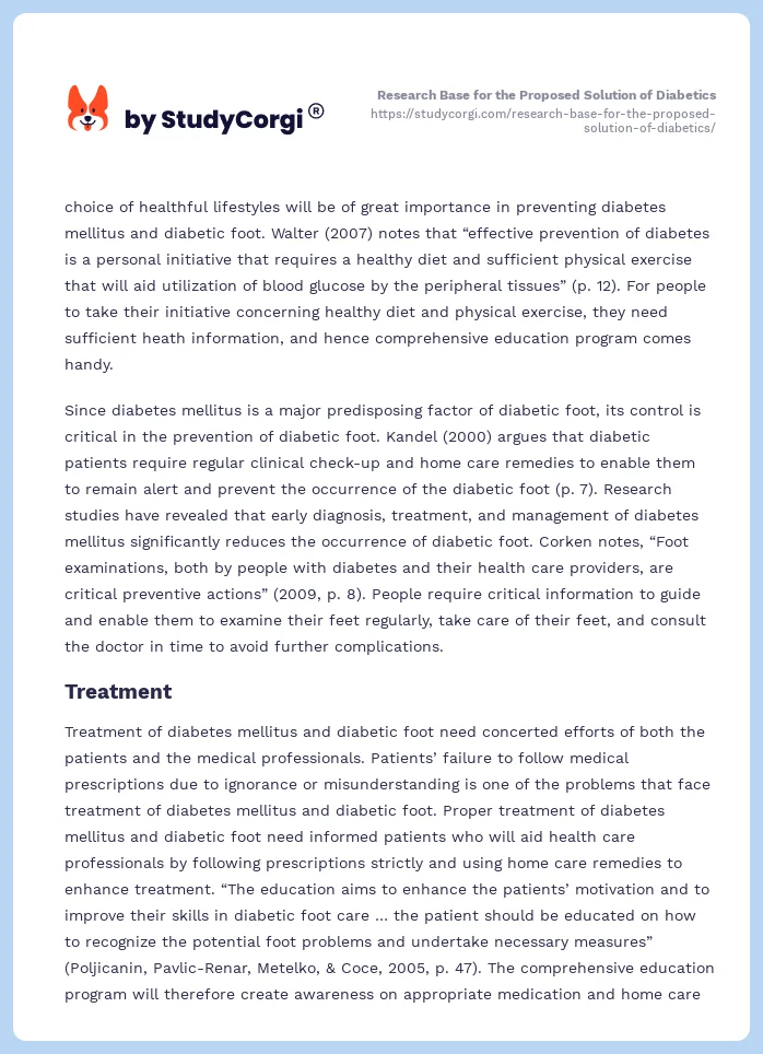 Research Base for the Proposed Solution of Diabetics. Page 2