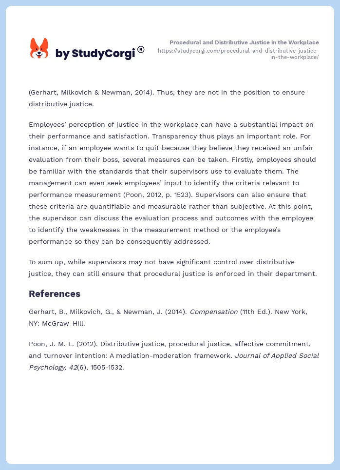 Procedural and Distributive Justice in the Workplace. Page 2