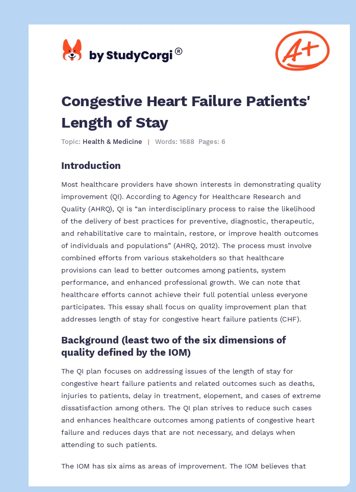 Congestive Heart Failure Patients' Length of Stay. Page 1