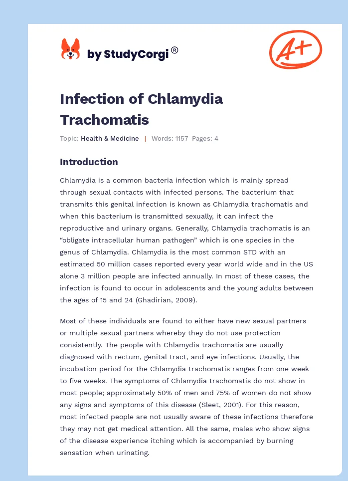 Infection of Chlamydia Trachomatis. Page 1