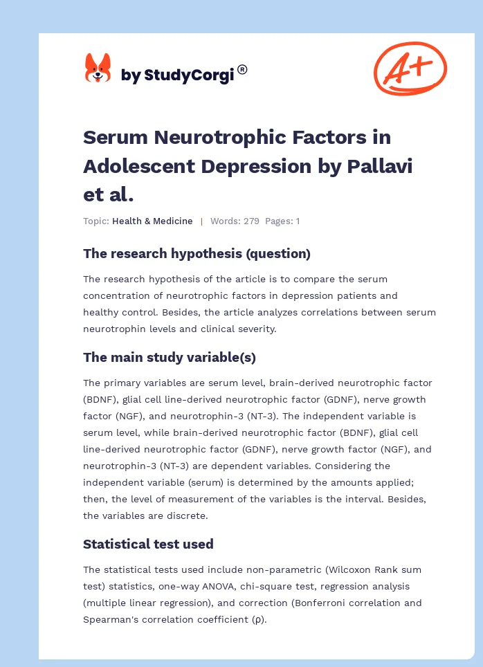 Serum Neurotrophic Factors in Adolescent Depression by Pallavi et al.. Page 1