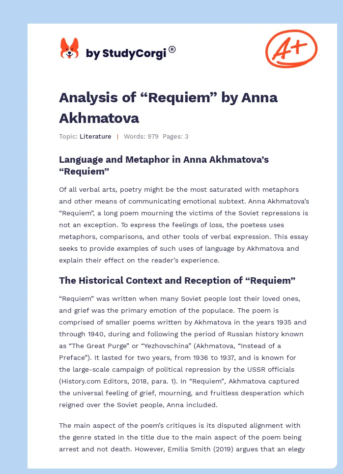 Requiem by Anna Akhmatova