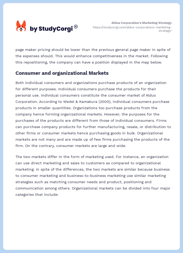 Aldus Corporation's Marketing Strategy. Page 2