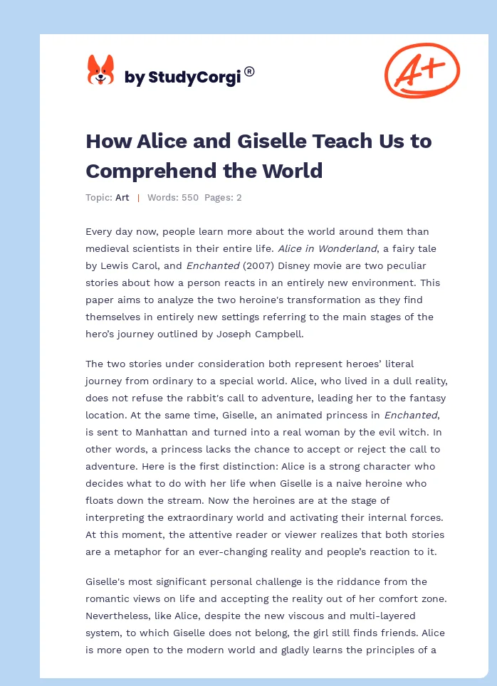How Alice and Giselle Teach Us to Comprehend the World. Page 1