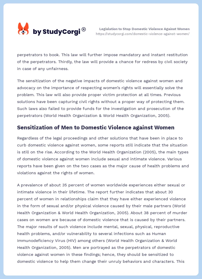 Domestic Violence Against Women. Page 2