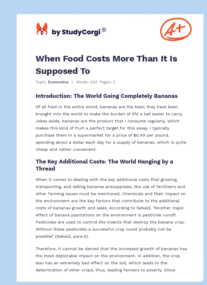 When Food Costs More Than It Is Supposed To. Page 1