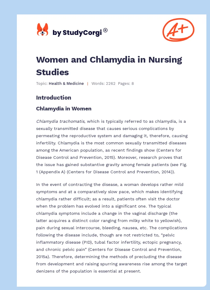 Women and Chlamydia in Nursing Studies. Page 1