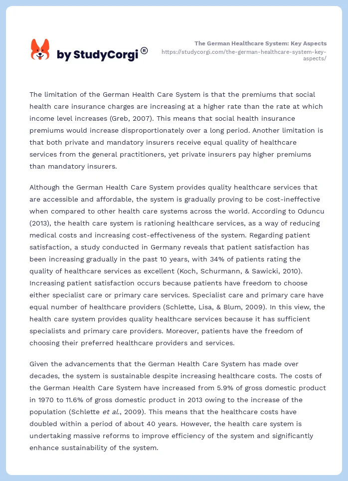 The German Healthcare System: Key Aspects. Page 2