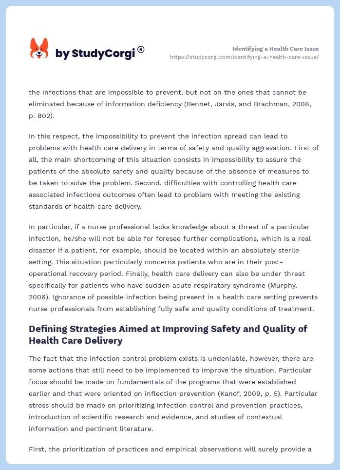 Identifying a Health Care Issue. Page 2