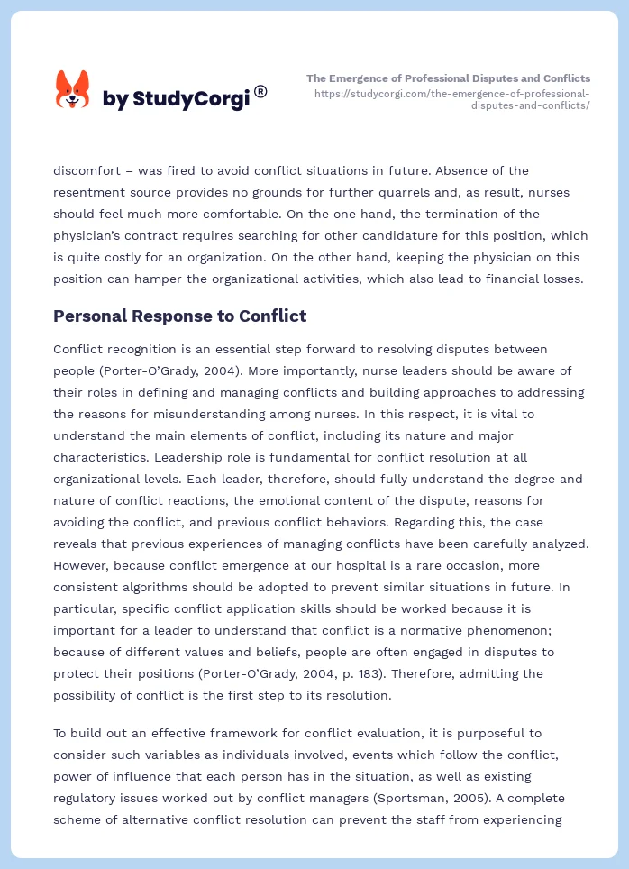 The Emergence of Professional Disputes and Conflicts. Page 2