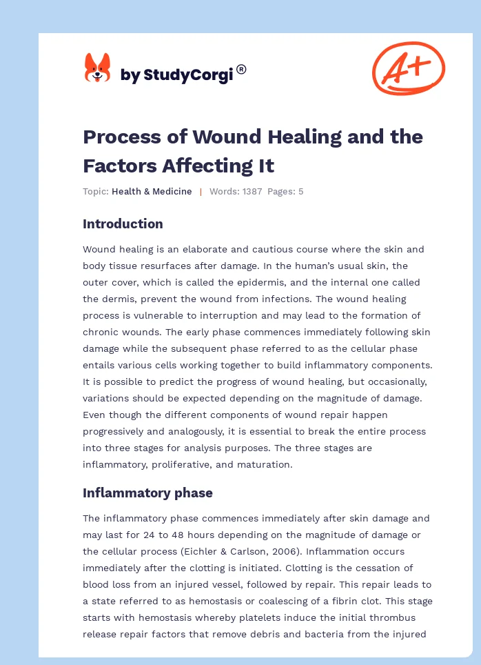 Process of Wound Healing and the Factors Affecting It. Page 1