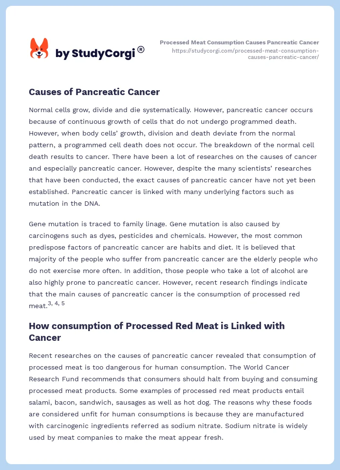 Processed Meat Consumption Causes Pancreatic Cancer. Page 2