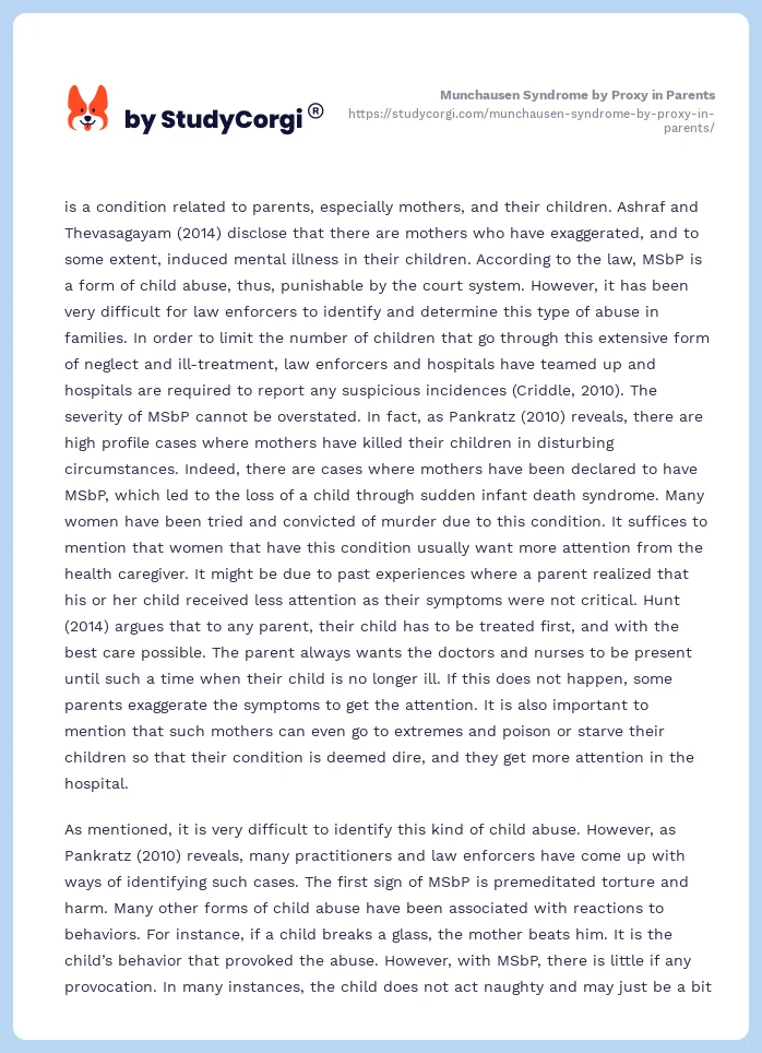 Munchausen Syndrome by Proxy in Parents. Page 2