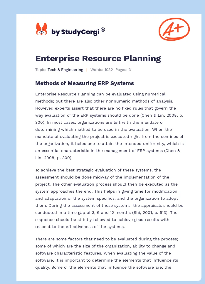 Enterprise Resource Planning. Page 1