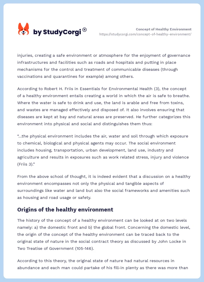 Concept of Healthy Environment. Page 2