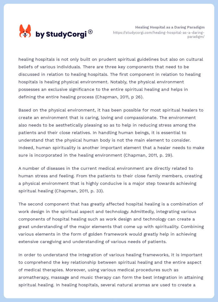 Healing Hospital as a Daring Paradigm. Page 2