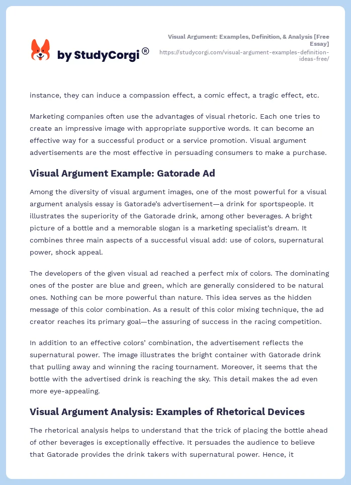 Visual Argument: Examples, Definition, & Analysis [Free Essay]. Page 2