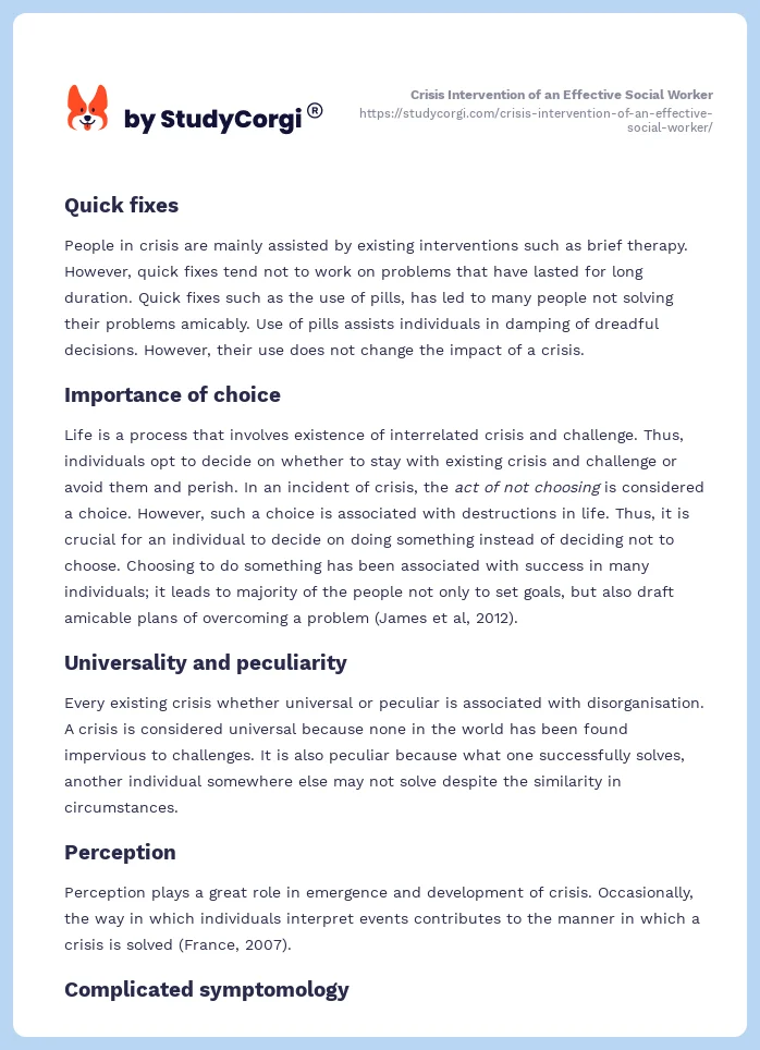 Crisis Intervention of an Effective Social Worker. Page 2