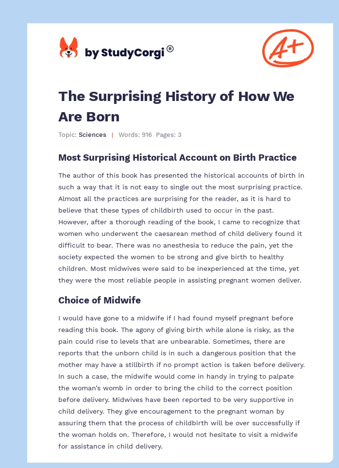 The Surprising History of How We Are Born. Page 1