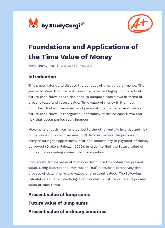 Foundations and Applications of the Time Value of Money. Page 1