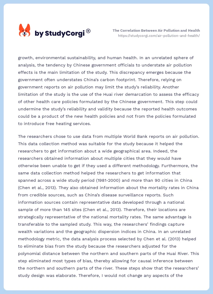 The Correlation Between Air Pollution and Health. Page 2