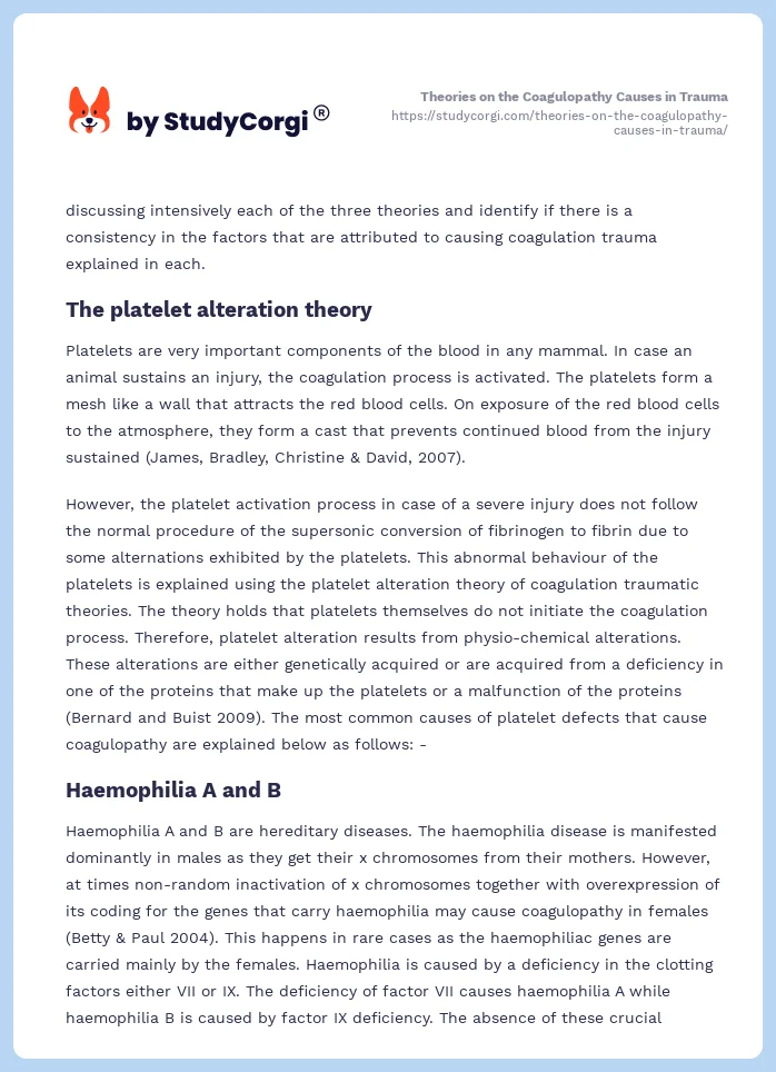 Theories on the Coagulopathy Causes in Trauma. Page 2