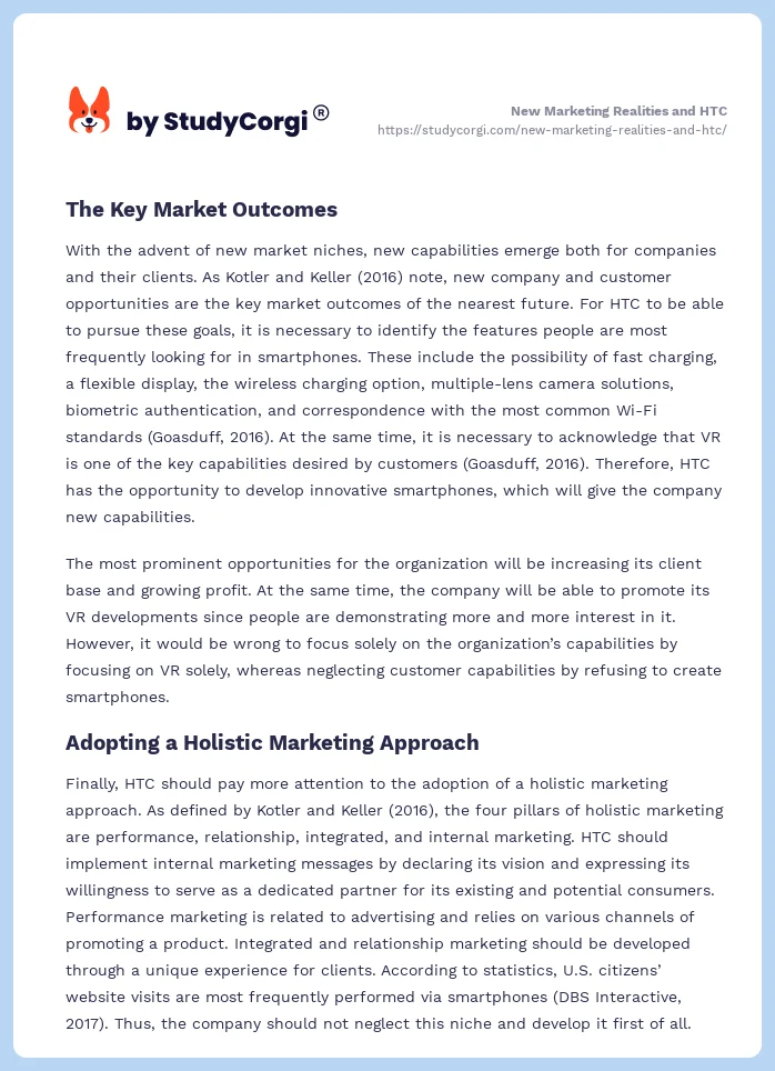 New Marketing Realities and HTC. Page 2