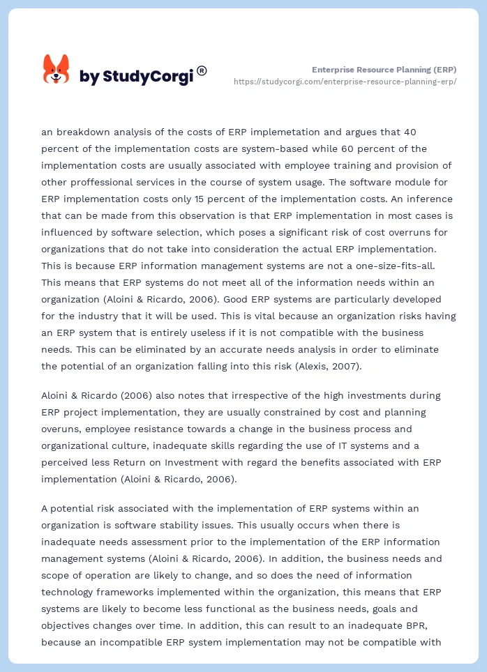Enterprise Resource Planning (ERP). Page 2
