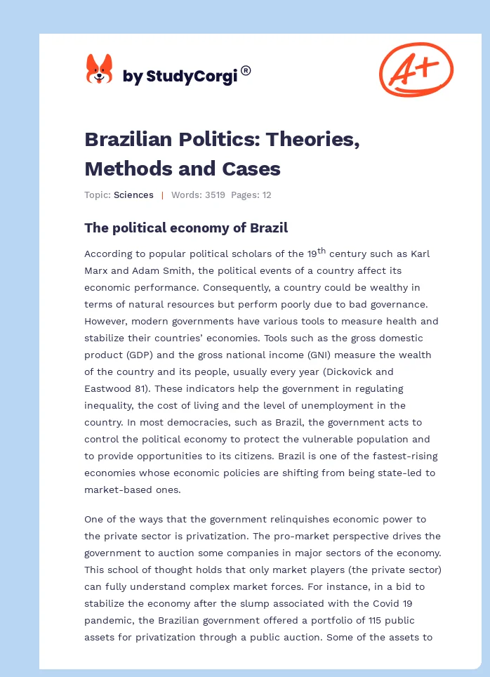 Brazilian Politics: Theories, Methods and Cases. Page 1