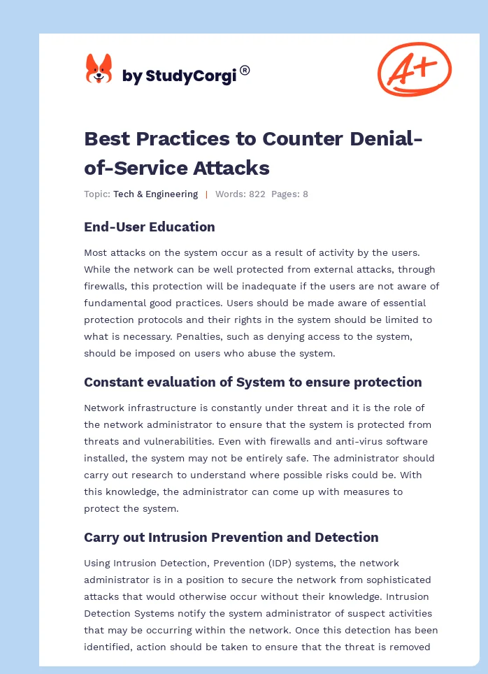 Best Practices to Counter Denial-of-Service Attacks. Page 1