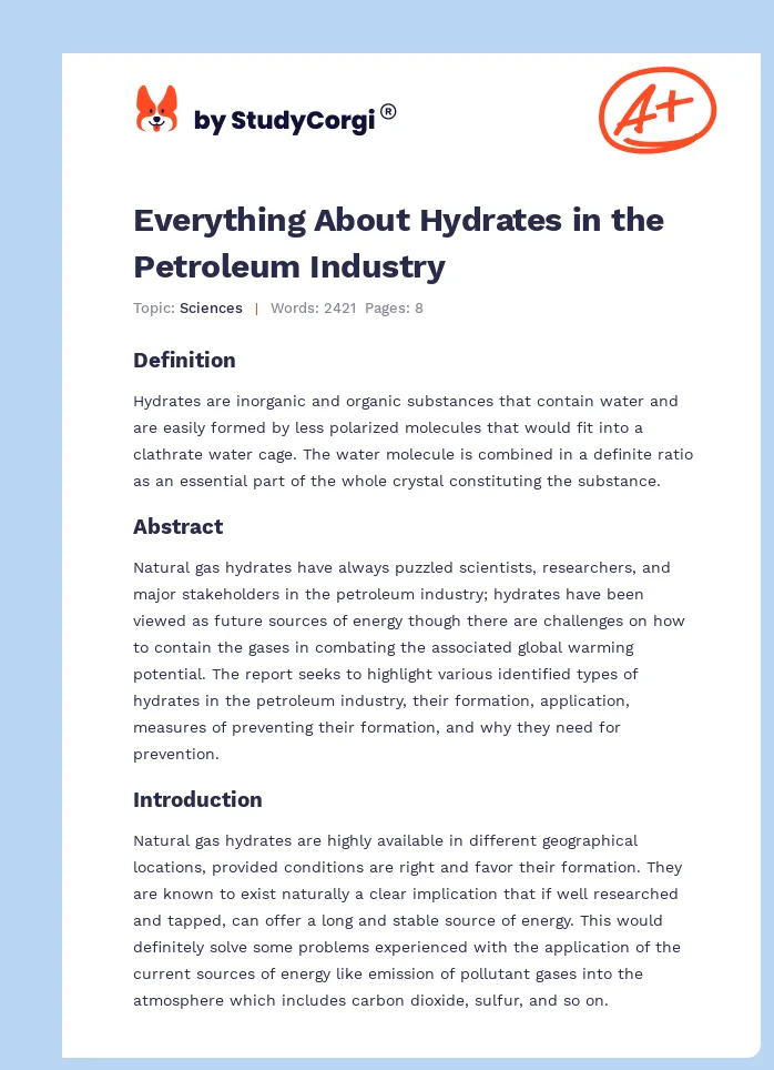 Everything About Hydrates in the Petroleum Industry. Page 1