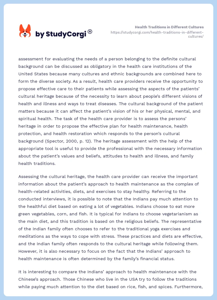 Health Traditions in Different Cultures. Page 2