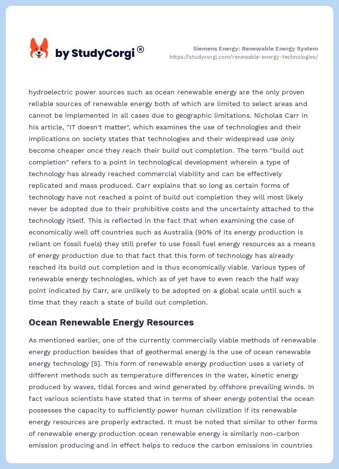 Siemens Energy: Renewable Energy System. Page 2