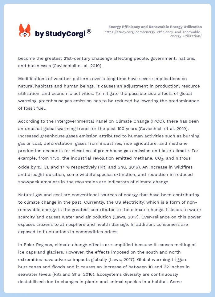 Energy Efficiency and Renewable Energy Utilization. Page 2