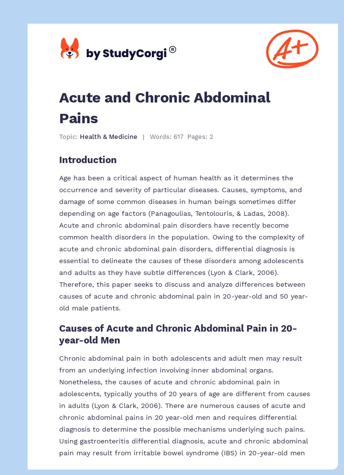 Acute and Chronic Abdominal Pains. Page 1