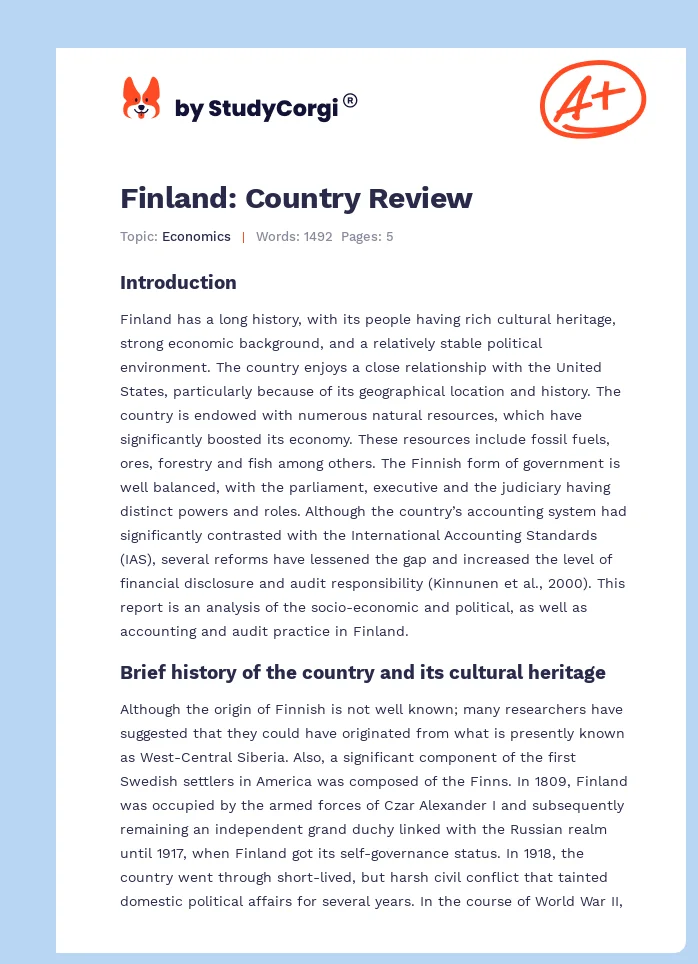 Finland: Country Review. Page 1