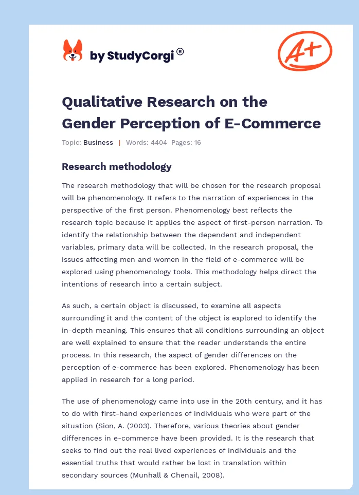 Qualitative Research on the Gender Perception of E-Commerce. Page 1