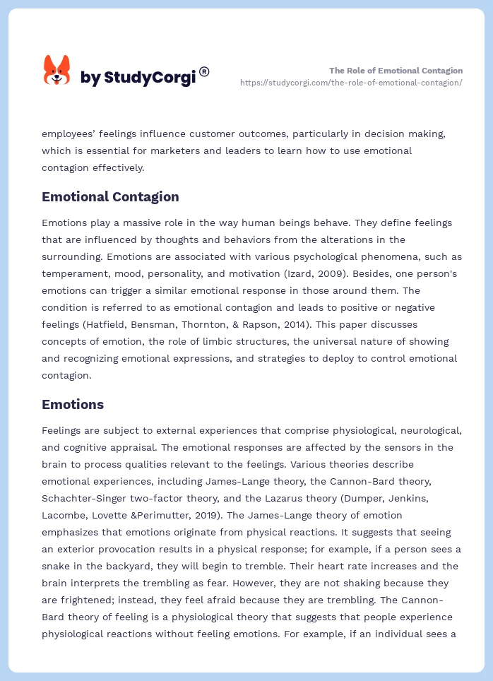The Role of Emotional Contagion. Page 2