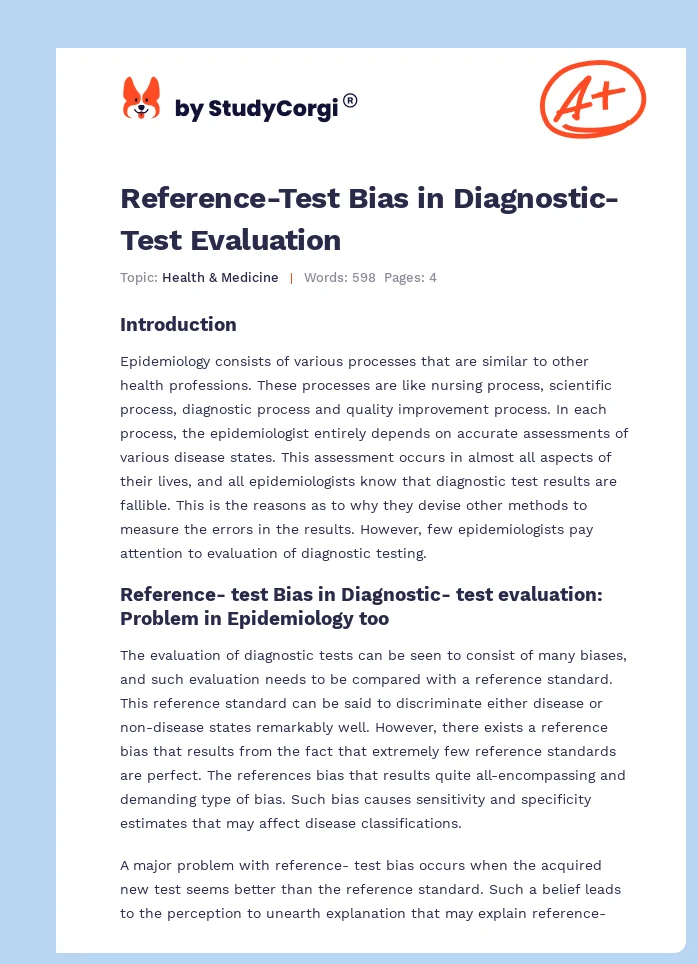 Reference-Test Bias in Diagnostic-Test Evaluation. Page 1