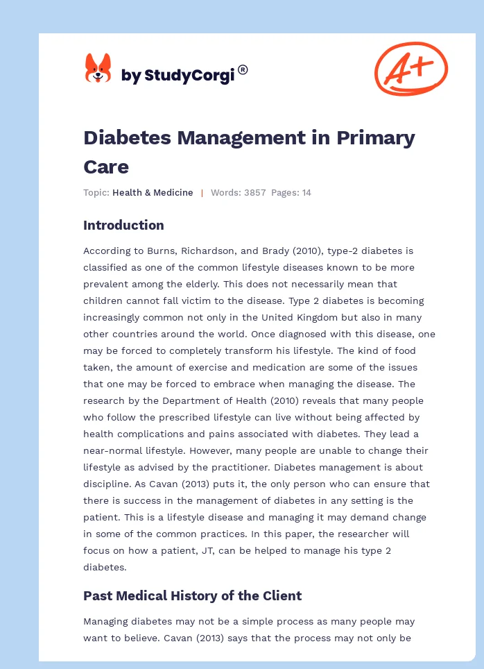 Diabetes Management in Primary Care. Page 1
