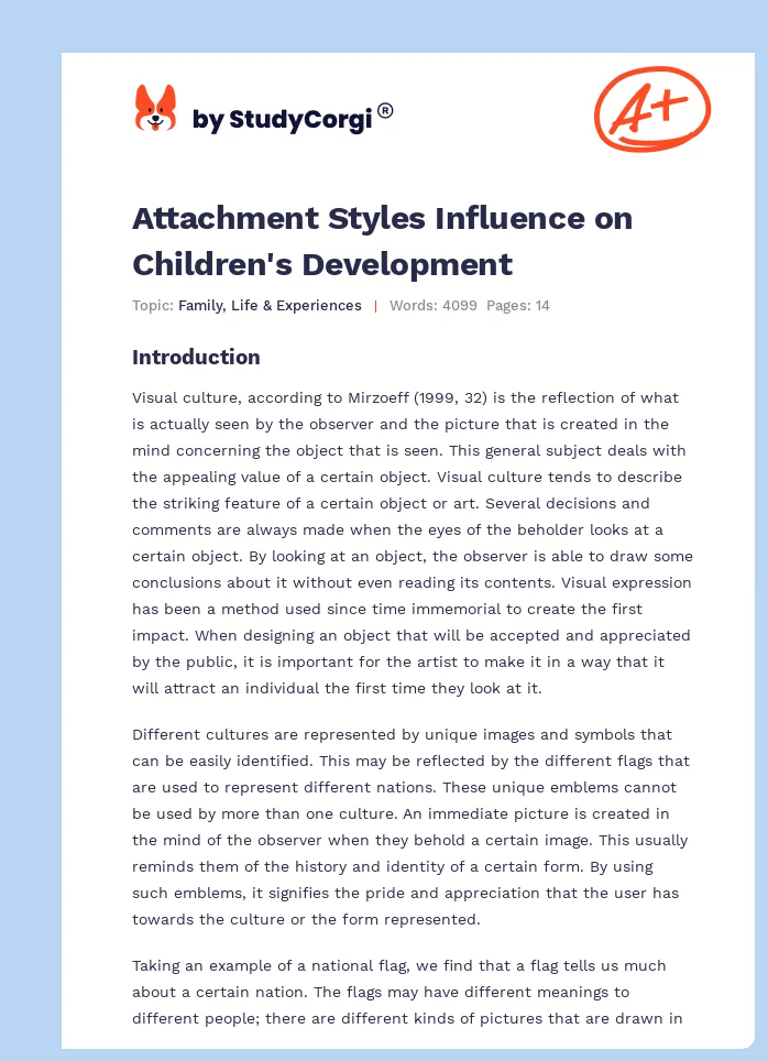 Attachment Styles Influence on Children's Development. Page 1