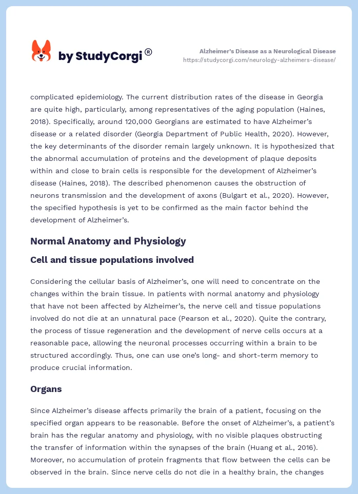 Alzheimer’s Disease as a Neurological Disease. Page 2