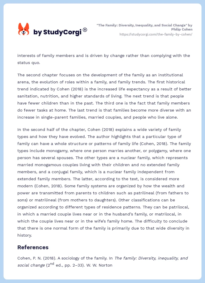 "The Family: Diversity, Inequality, and Social Change" by Philip Cohen. Page 2