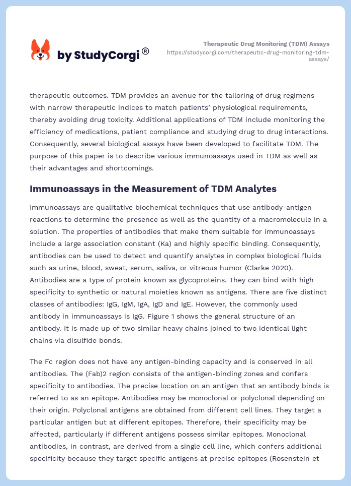 Therapeutic Drug Monitoring (TDM) Assays. Page 2
