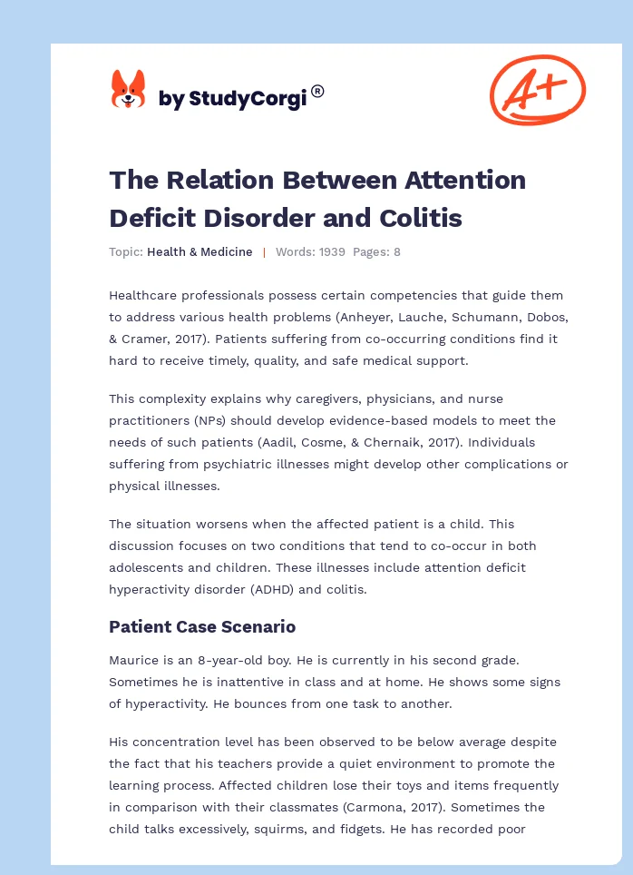 The Relation Between Attention Deficit Disorder and Colitis. Page 1