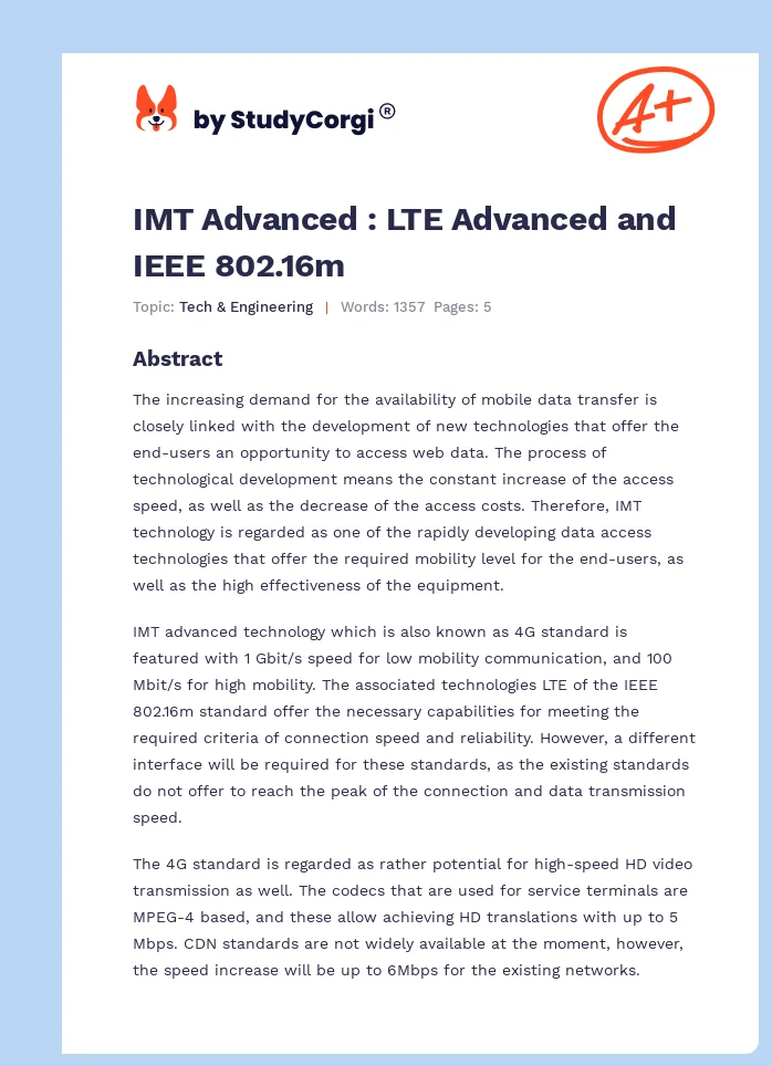 IMT Advanced : LTE Advanced and IEEE 802.16m. Page 1