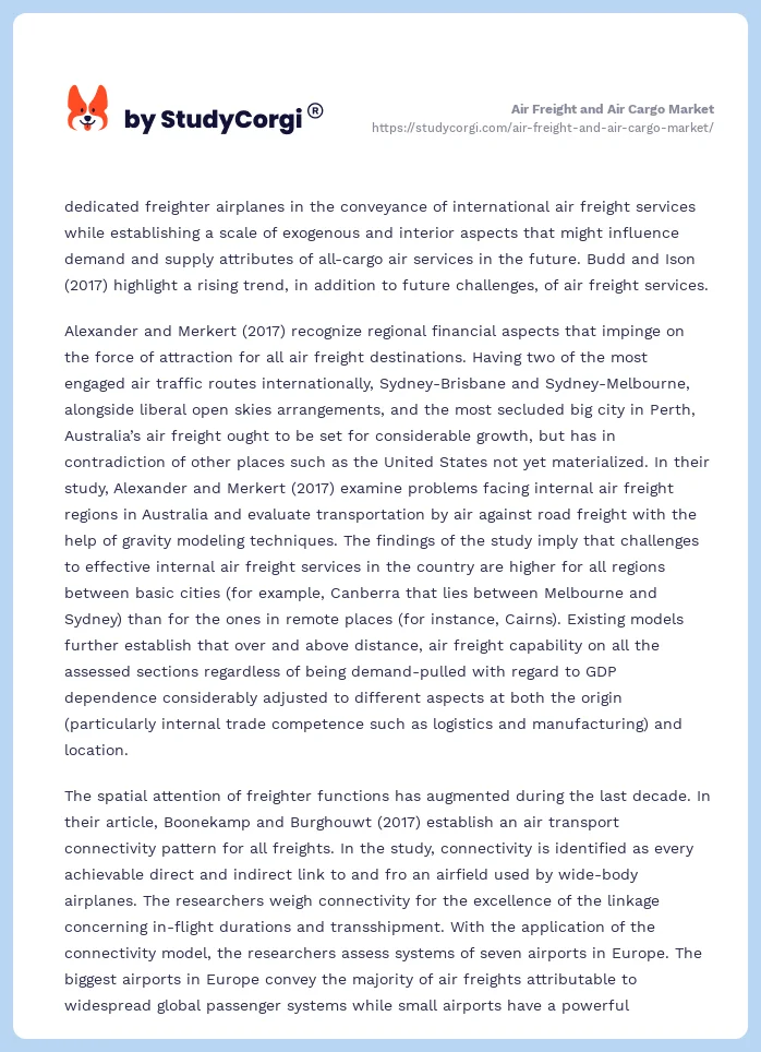 Air Freight and Air Cargo Market. Page 2