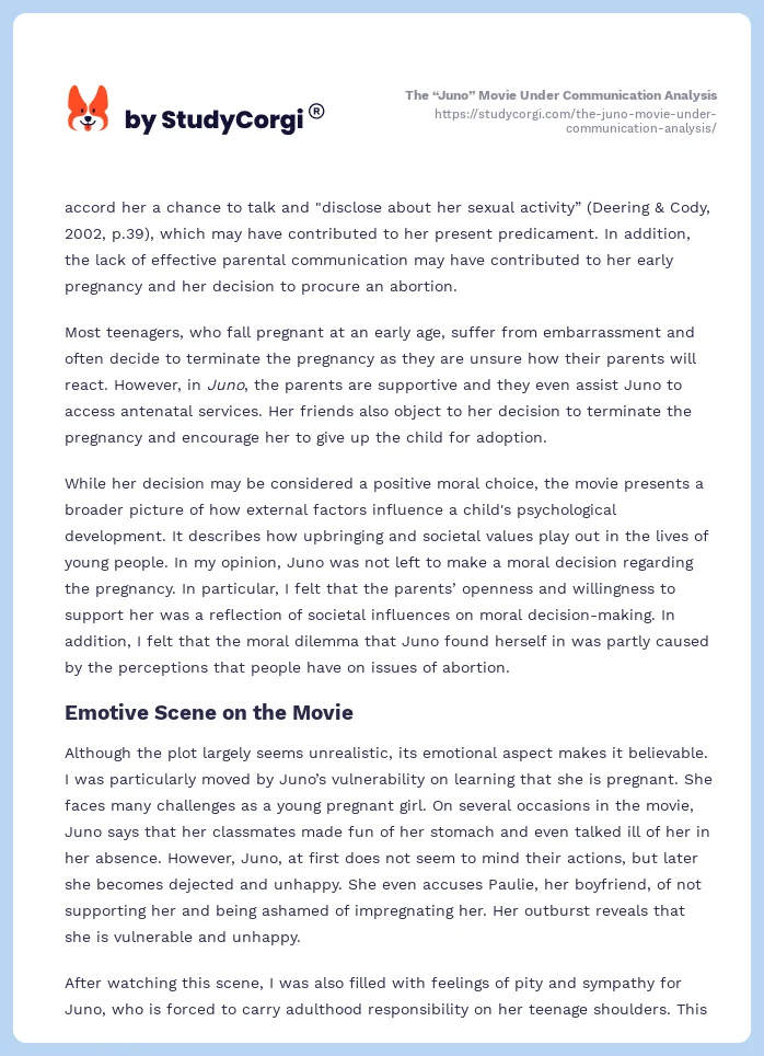 The “Juno” Movie Under Communication Analysis. Page 2